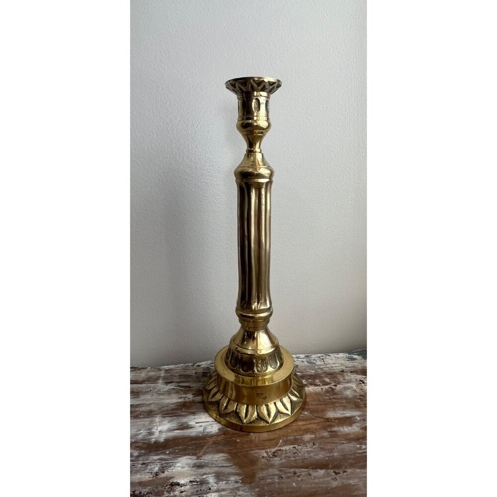 VTG Solid Brass Candle Stick 11.5"